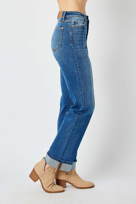 Judy Blue Full Size High Waist Front Seam Detail Straight Jeans - S. M. & Co.