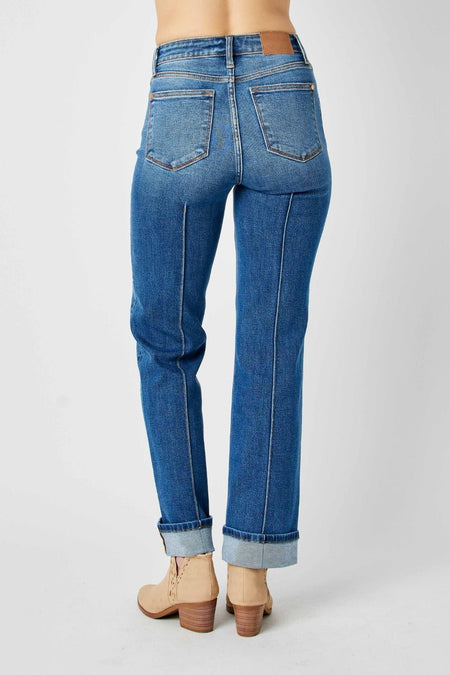 Judy Blue Full Size High Waist Front Seam Detail Straight Jeans - S. M. & Co.