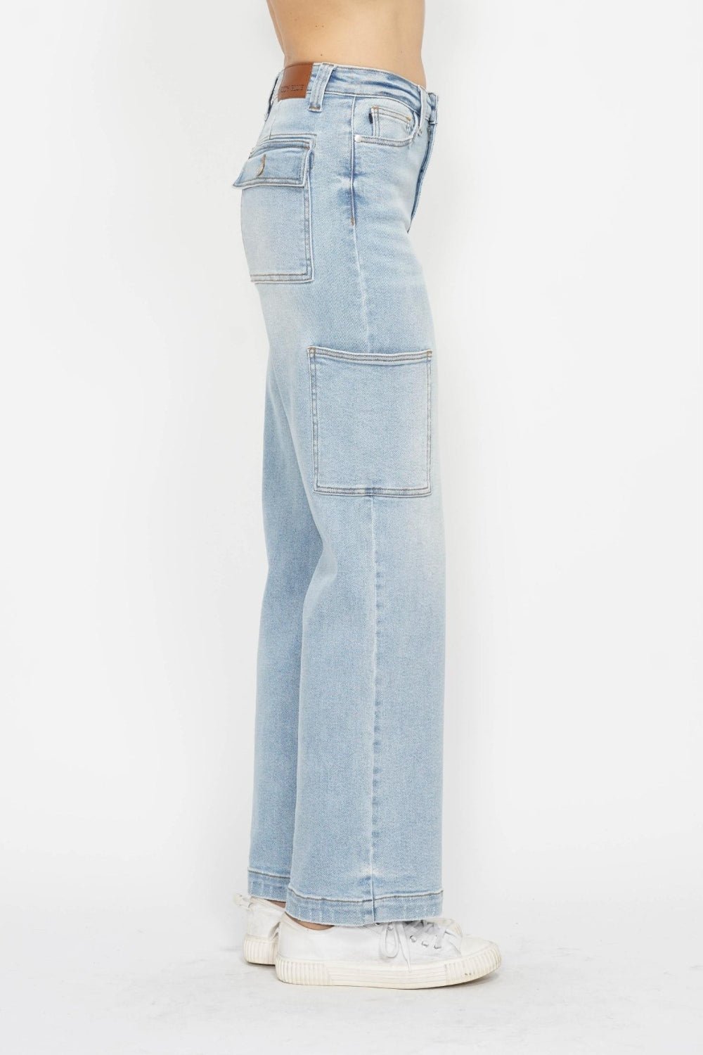 Judy Blue Full Size High Waist Straight Cargo Jeans - S. M. & Co. Denim Jeans