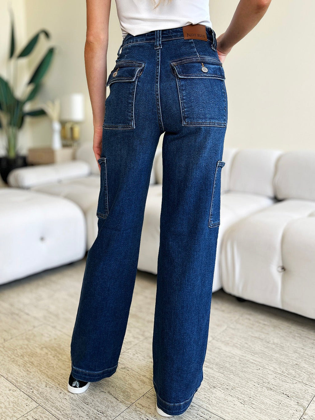 Judy Blue Full Size High Waist Straight Cargo Jeans - S. M. & Co.