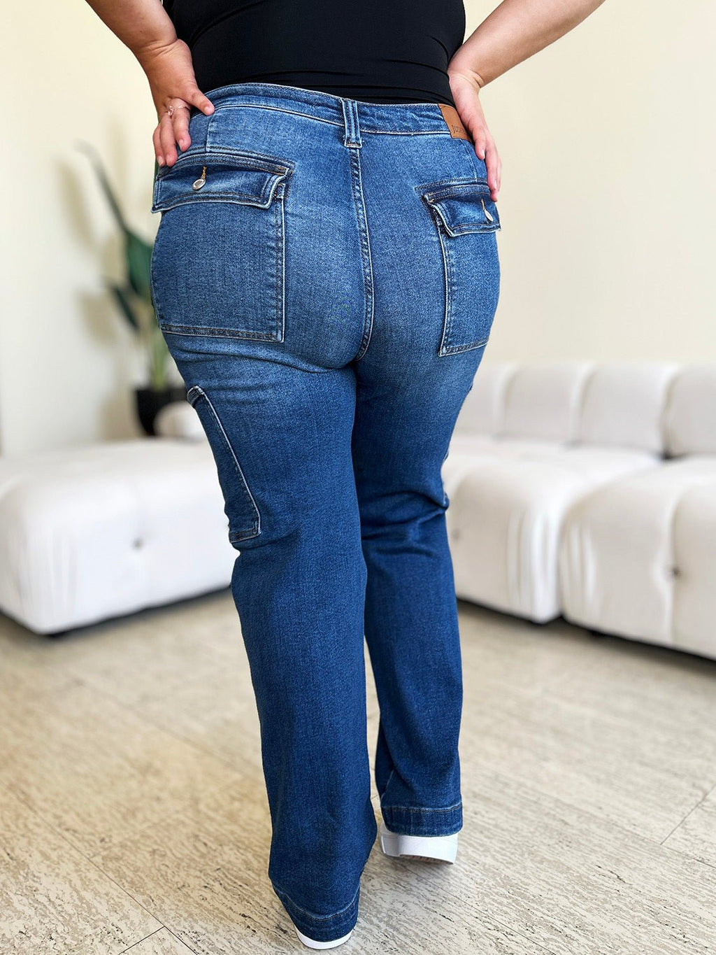 Judy Blue Full Size High Waist Straight Cargo Jeans - S. M. & Co.