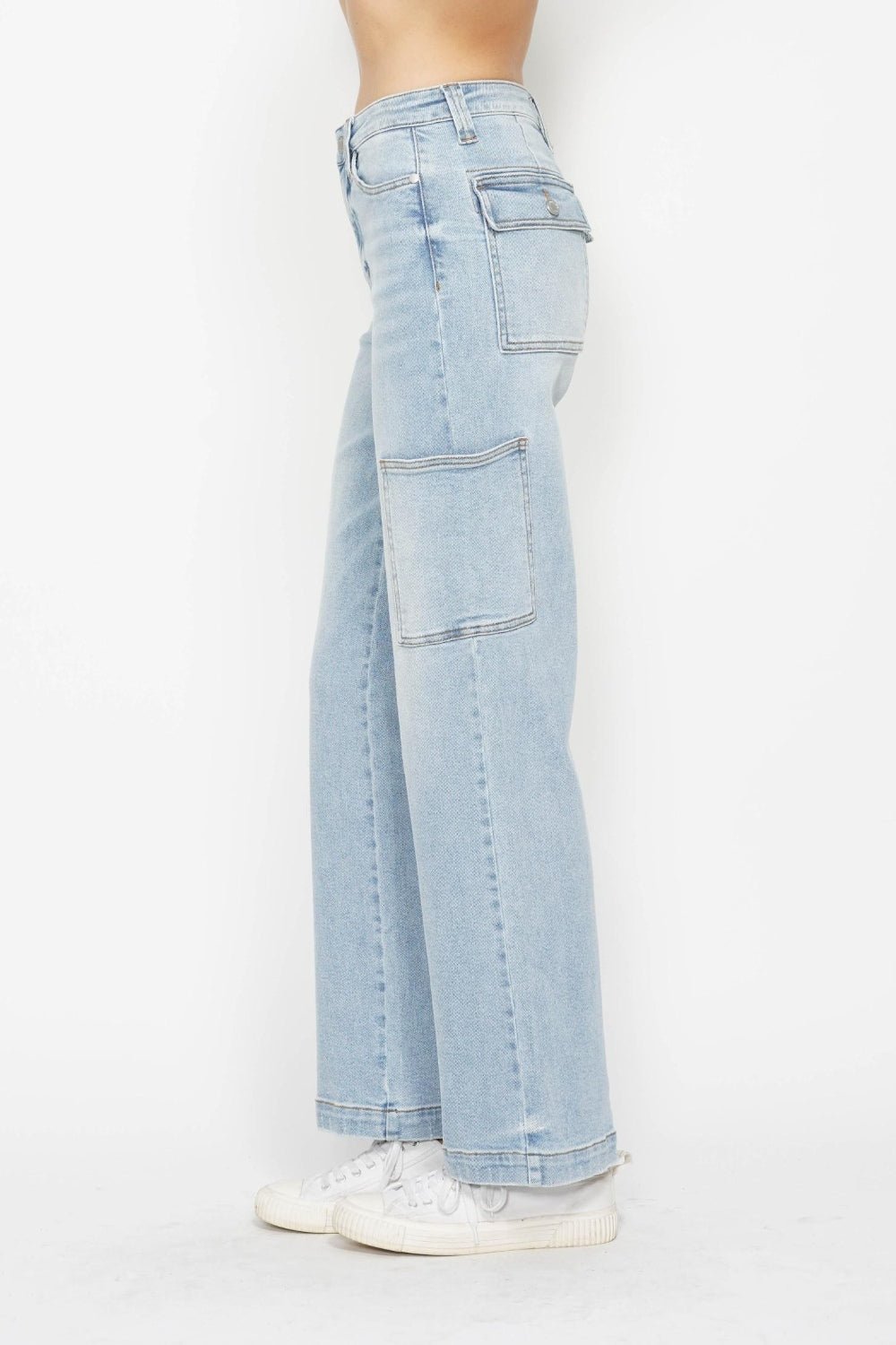 Judy Blue Full Size High Waist Straight Cargo Jeans - S. M. & Co. Denim Jeans