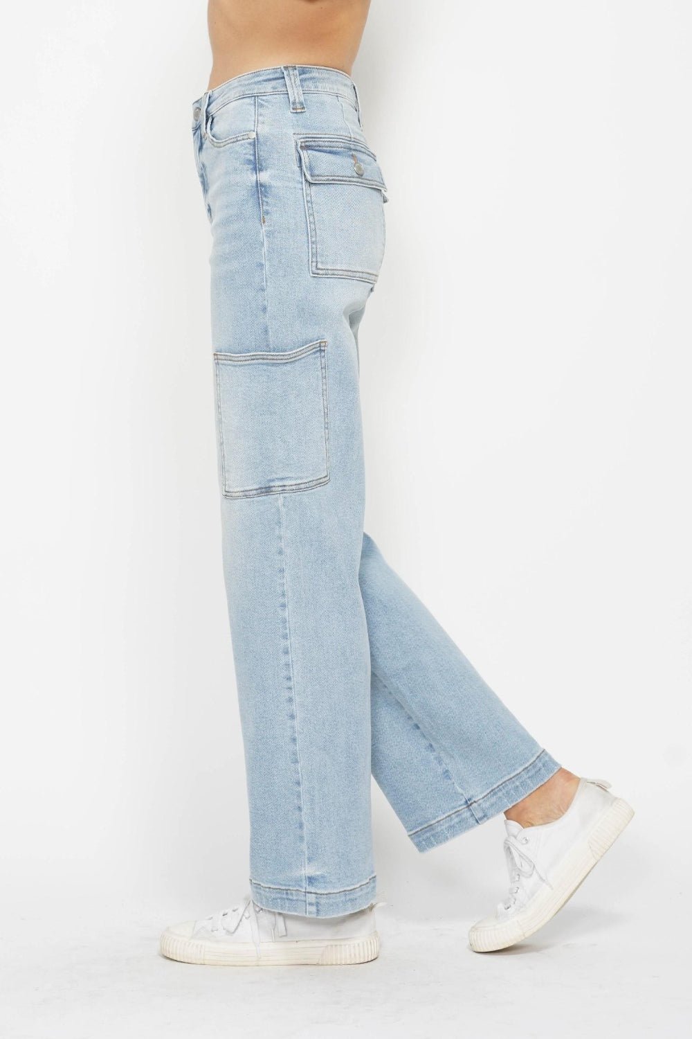 Judy Blue Full Size High Waist Straight Cargo Jeans - S. M. & Co. Denim Jeans