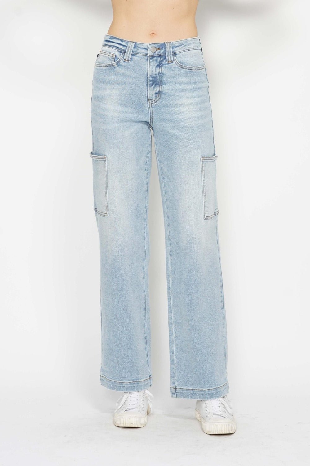 Judy Blue Full Size High Waist Straight Cargo Jeans - S. M. & Co. Denim Jeans