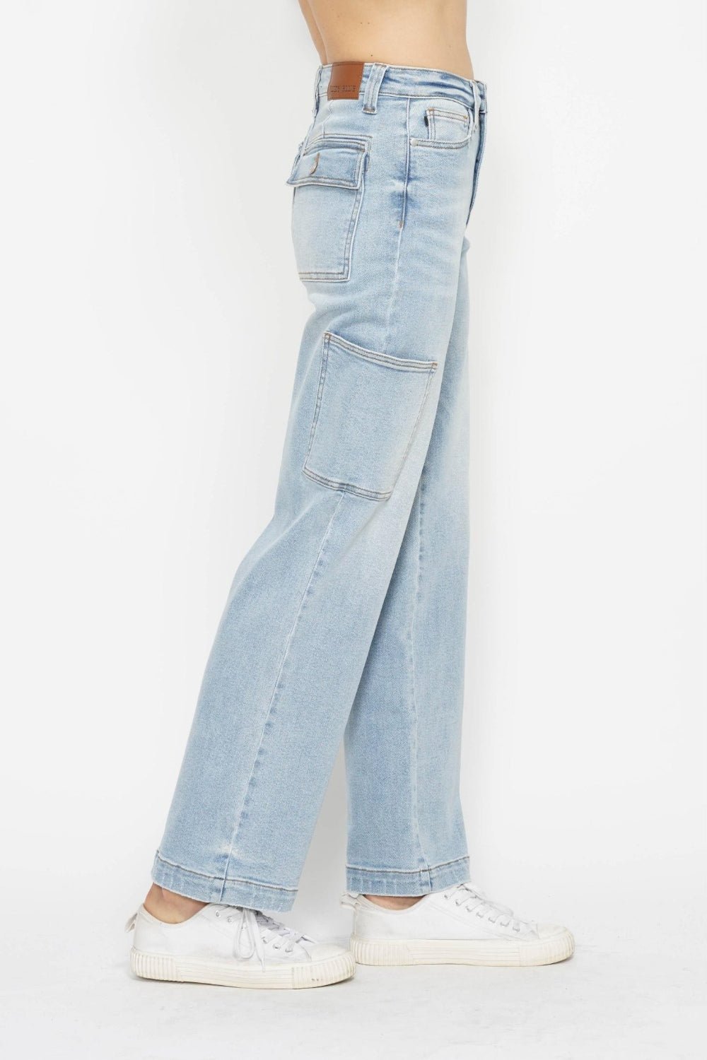 Judy Blue Full Size High Waist Straight Cargo Jeans - S. M. & Co. Denim Jeans