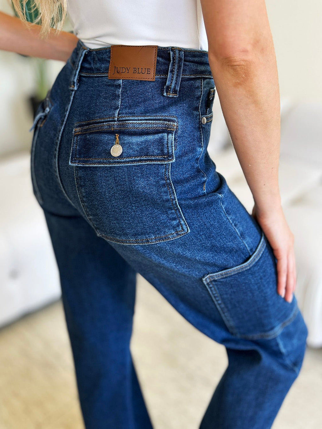 Judy Blue Full Size High Waist Straight Cargo Jeans - S. M. & Co.