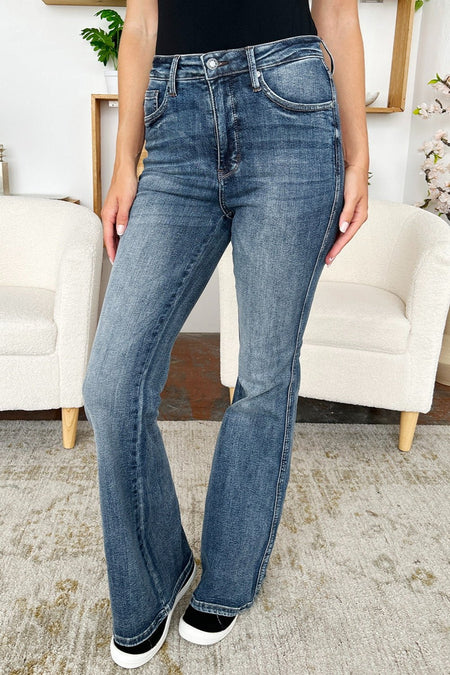 Judy Blue Full Size High Waist Tummy Control Flare Jeans - S. M. & Co. Flare Jeans