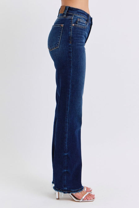 Judy Blue Full Size Raw Hem Straight Leg Jeans - S. M. & Co.