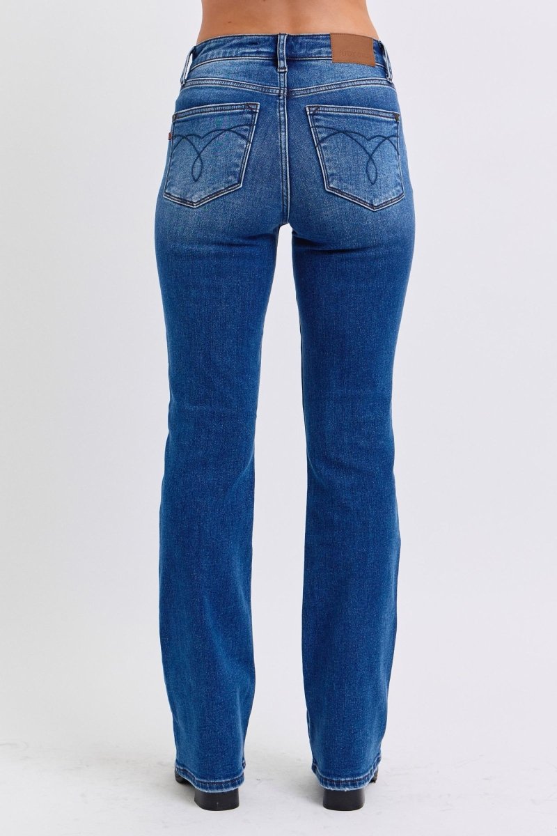 Judy Blue Full Size Run Mid - Rise Bootcut Jeans with Thermal Lining - S. M. & Co.