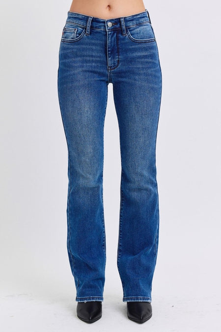 Judy Blue Full Size Run Mid - Rise Bootcut Jeans with Thermal Lining - S. M. & Co.