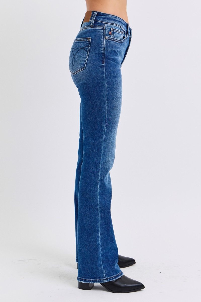 Judy Blue Full Size Run Mid - Rise Bootcut Jeans with Thermal Lining - S. M. & Co.