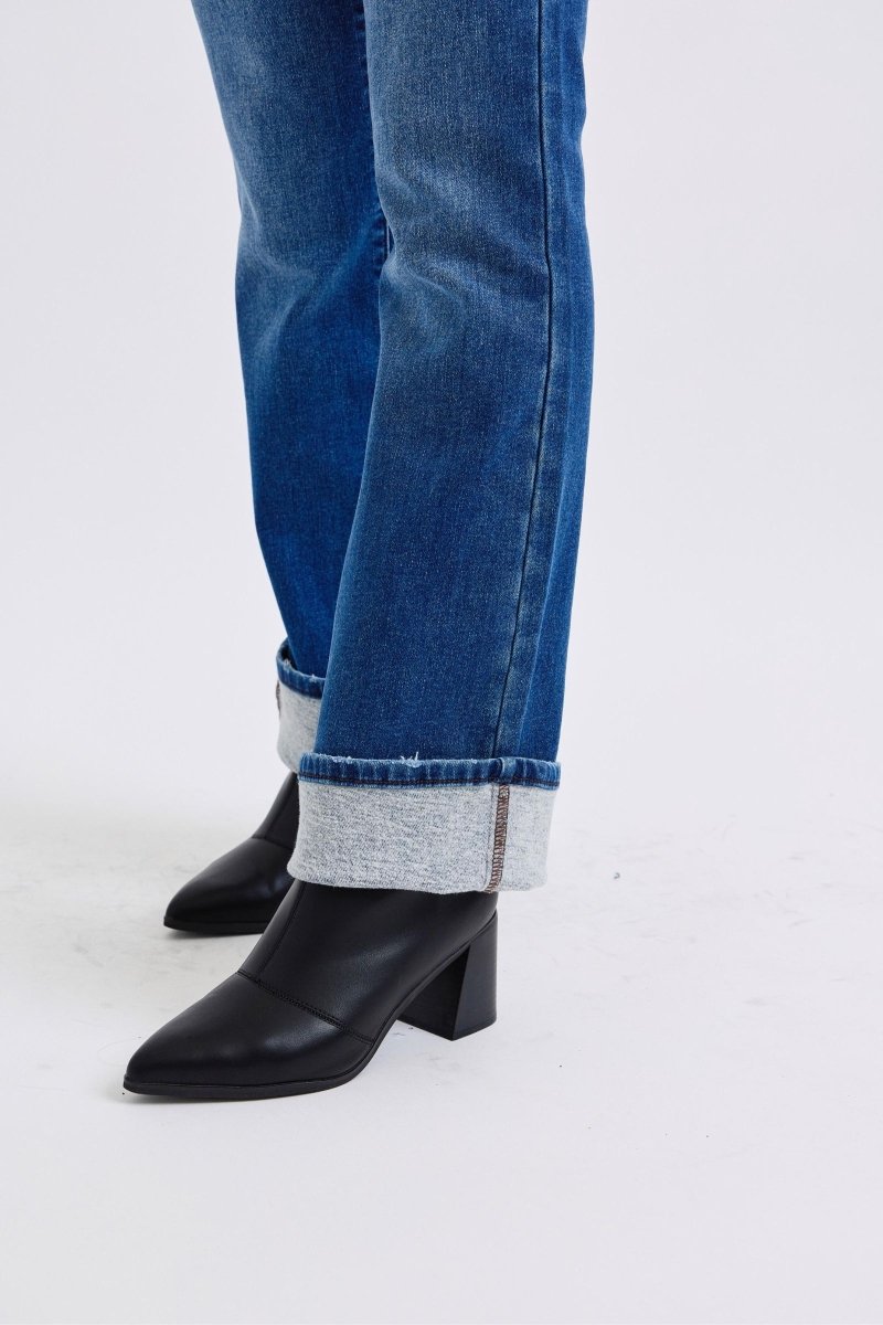 Judy Blue Full Size Run Mid - Rise Bootcut Jeans with Thermal Lining - S. M. & Co.