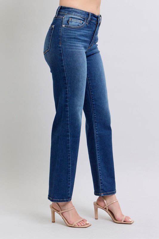 Judy Blue Full Size Side Seam Detail Straight Jeans with Pockets - S. M. & Co.