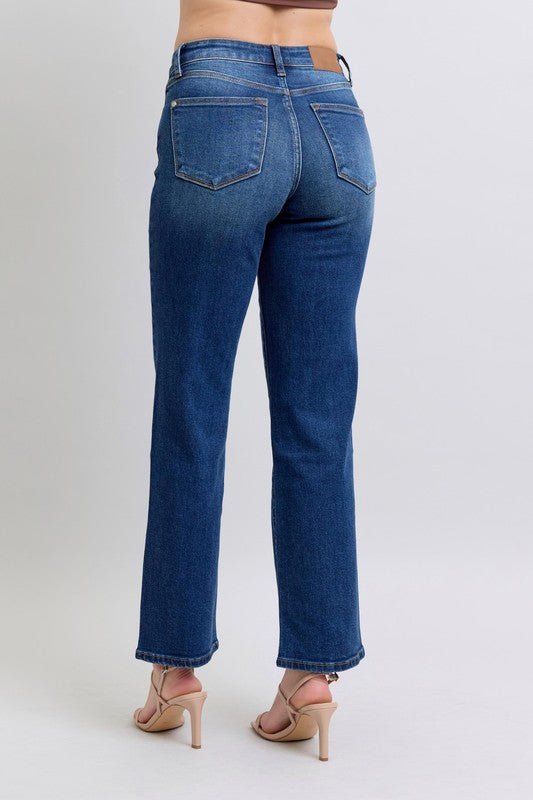 Judy Blue Full Size Side Seam Detail Straight Jeans with Pockets - S. M. & Co.