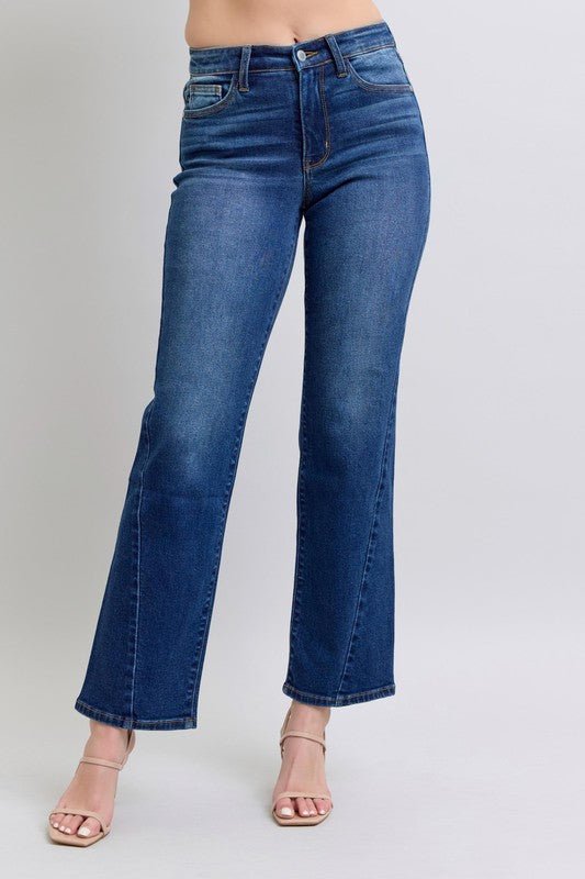 Judy Blue Full Size Side Seam Detail Straight Jeans with Pockets - S. M. & Co.