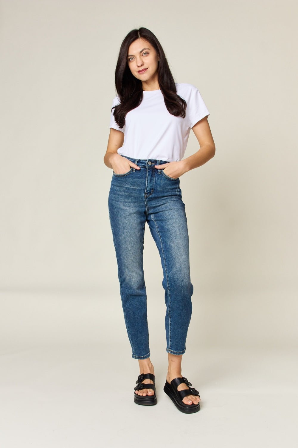 Judy Blue Full Size Tummy Control High Waist Slim Jeans - S. M. & Co. Denim Jeans