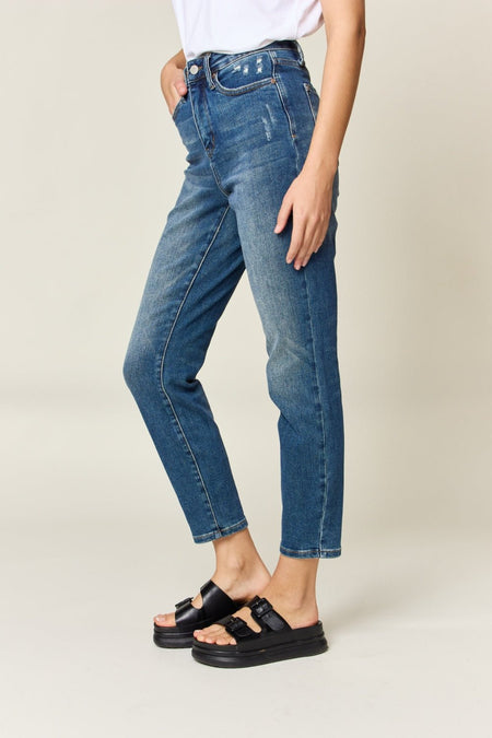 Judy Blue Full Size Tummy Control High Waist Slim Jeans - S. M. & Co. Denim Jeans