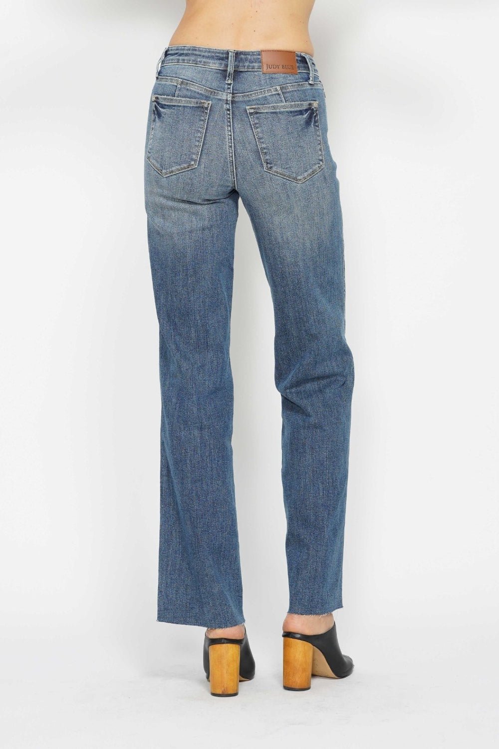 Judy Blue Full Size Tummy Control Straight Jeans - S. M. & Co. Straight Leg Jeans