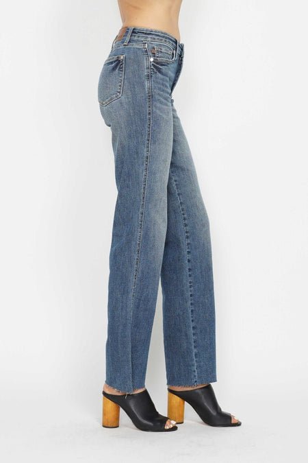 Judy Blue Full Size Tummy Control Straight Jeans - S. M. & Co. Straight Leg Jeans