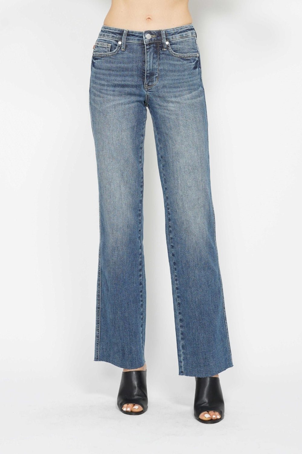 Judy Blue Full Size Tummy Control Straight Jeans - S. M. & Co. Straight Leg Jeans