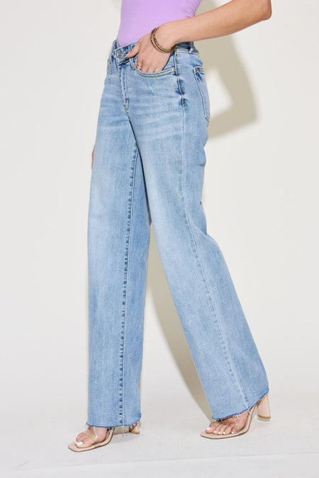 Judy Blue Full Size V Front Waistband Straight Jeans - S. M. & Co.