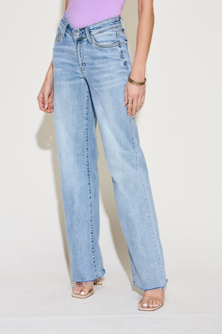 Judy Blue Full Size V Front Waistband Straight Jeans - S. M. & Co.