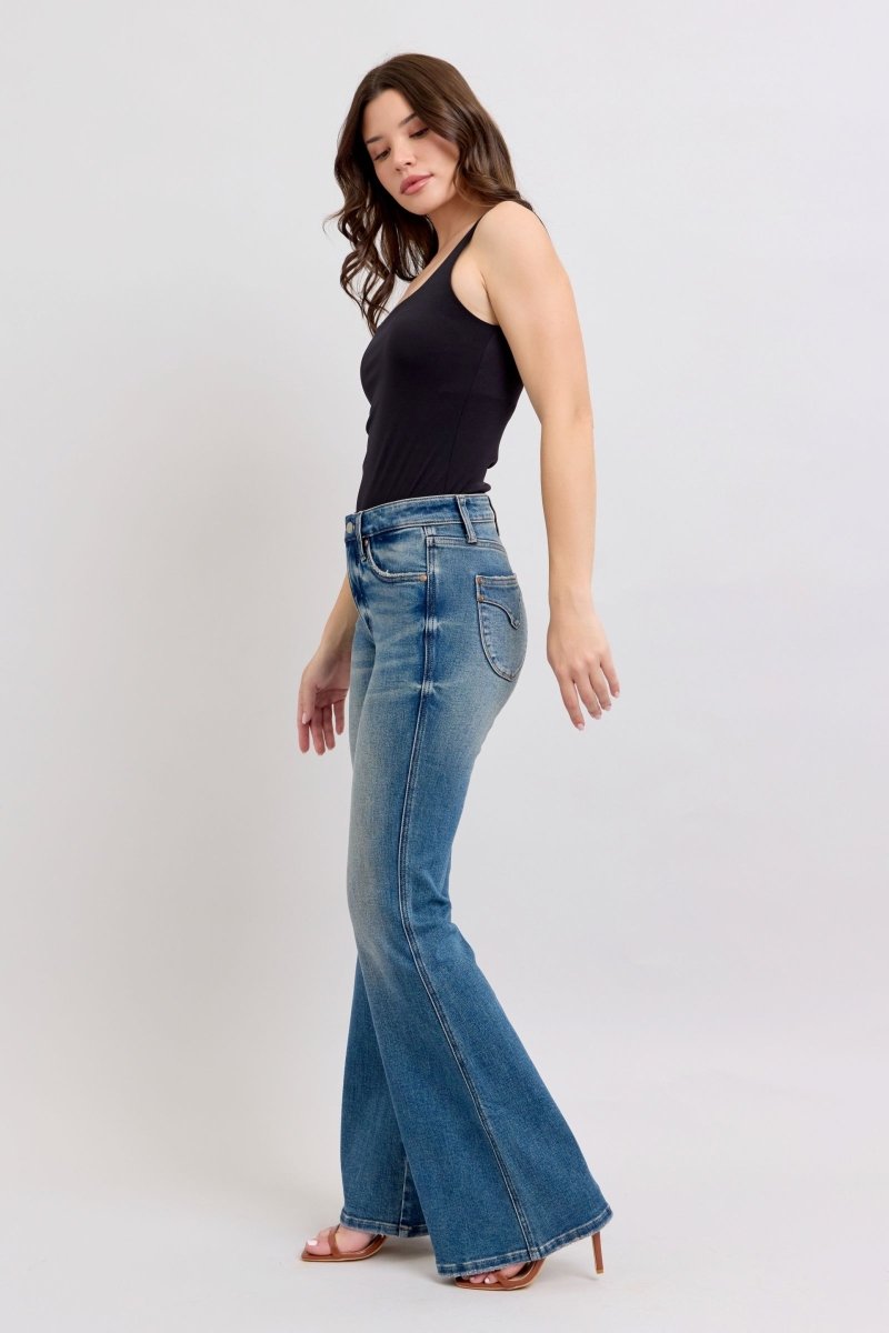 Judy Blue MR Tummy Control Vintage Wash Jeans - S. M. & Co.