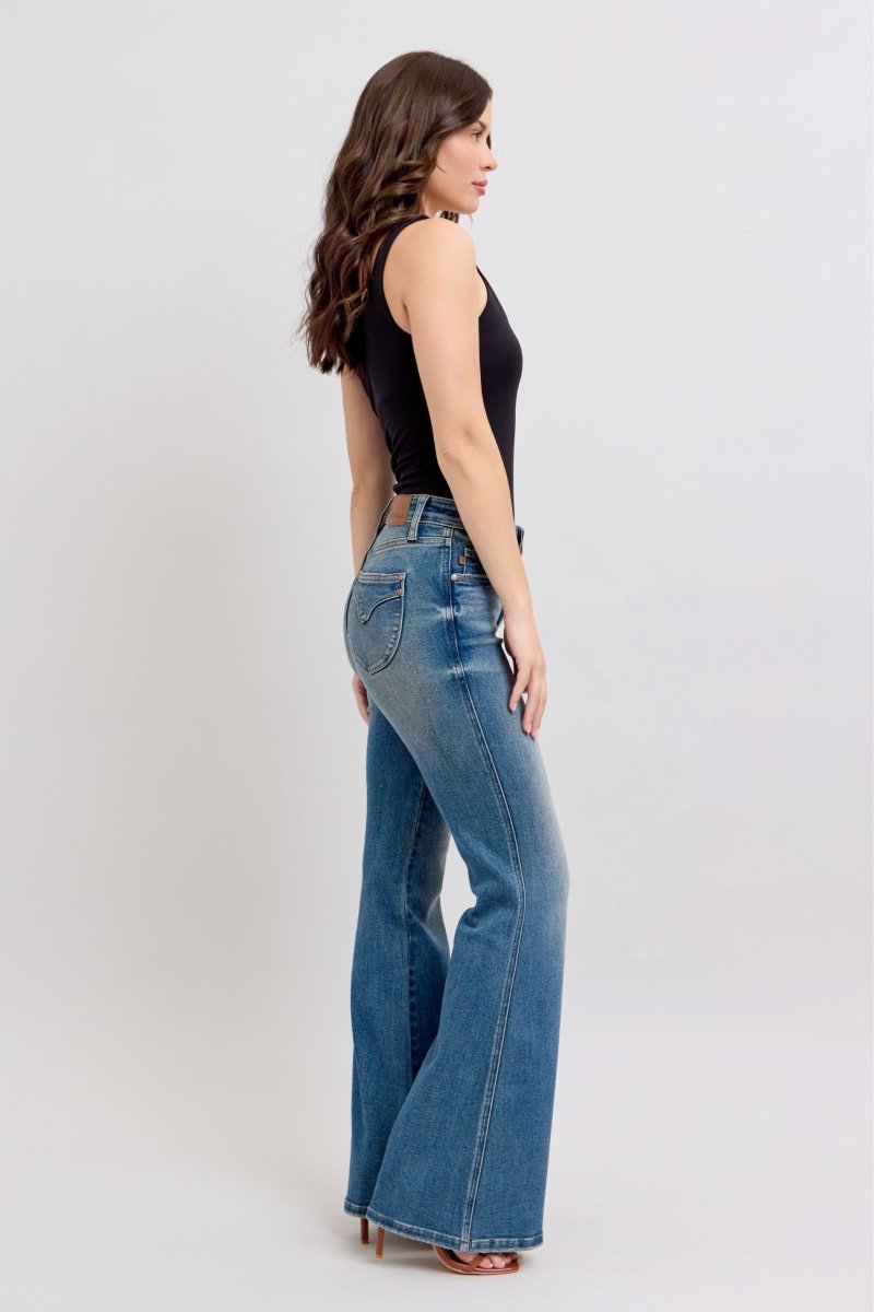 Judy Blue MR Tummy Control Vintage Wash Jeans - S. M. & Co.