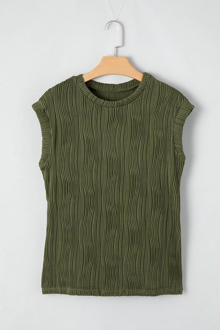 Jungle Green Wavy Top - S. M. & Co. Tops