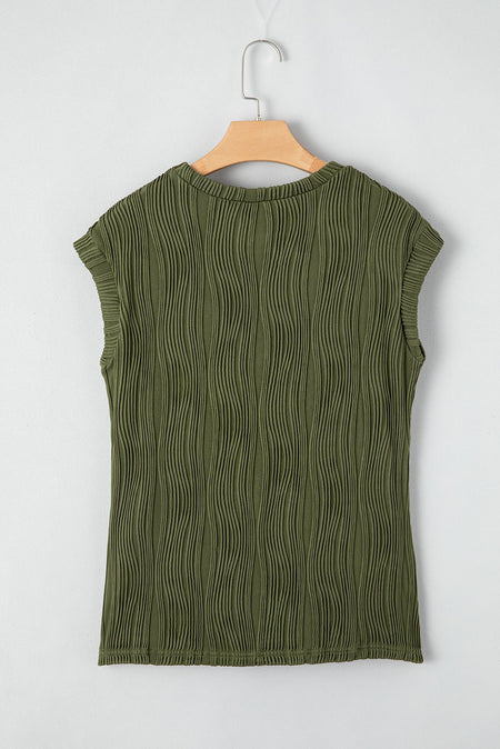 Jungle Green Wavy Top - S. M. & Co. Tops