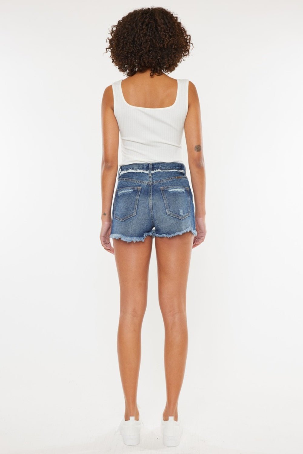 Kancan Distressed Button Fly Denim Shorts - S. M. & Co. Denim Shorts