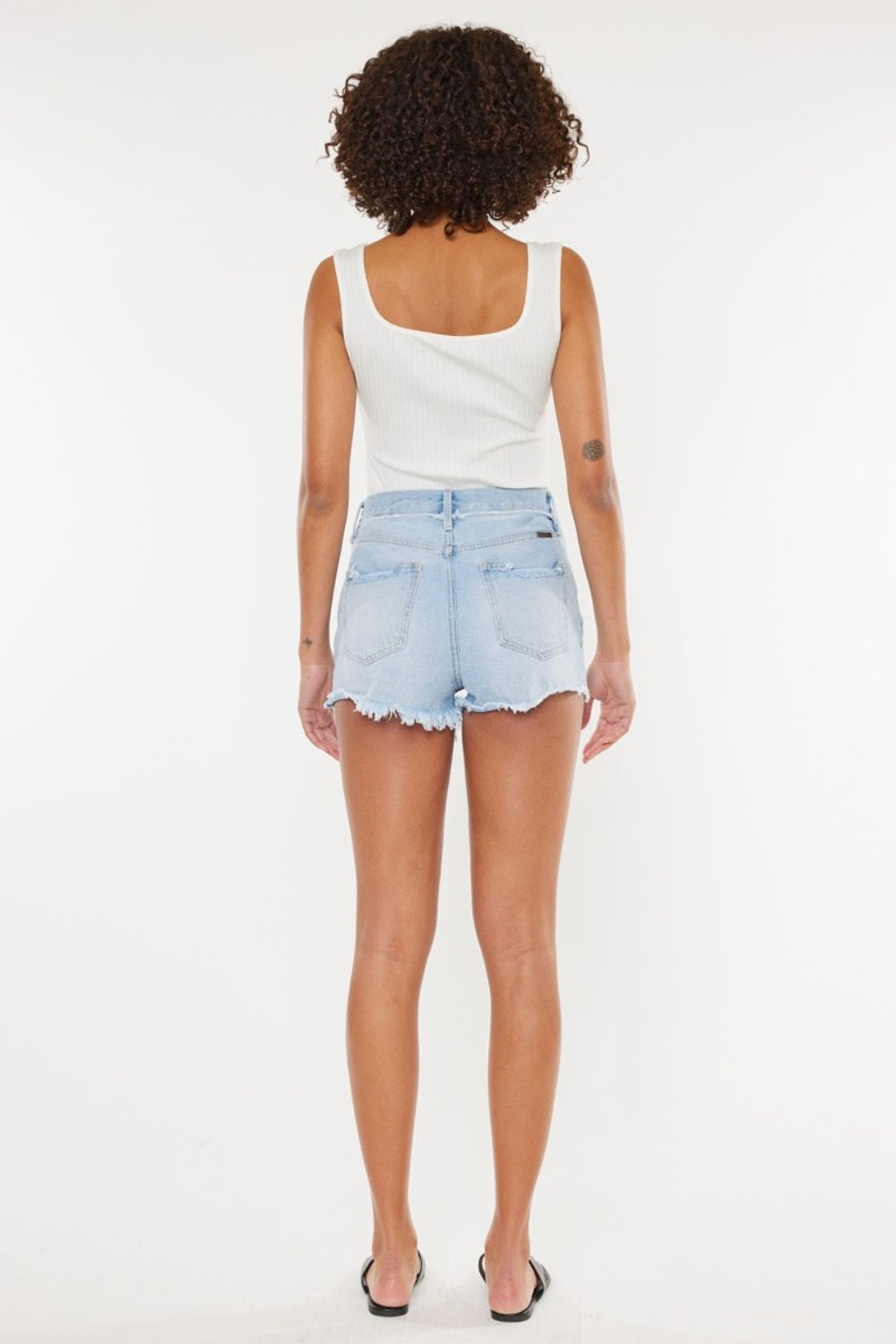 Kancan Distressed Button Fly Denim Shorts - S. M. & Co. Denim Shorts