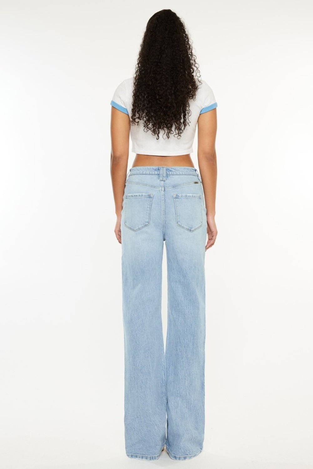 Kancan Distressed High Waist Straight Jeans - S. M. & Co. Denim Jeans