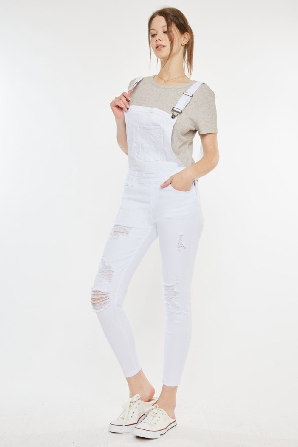 Kancan Distressed Skinny Denim Overalls - S. M. & Co. Denim Overalls