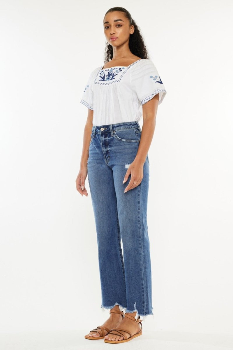 Kancan Full Size High Rise Slim Wide Leg Jeans - S. M. & Co.