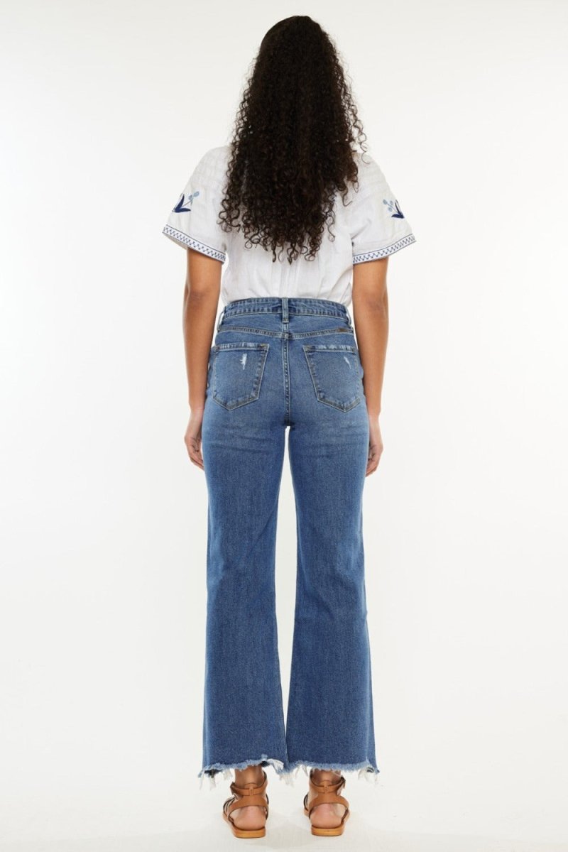 Kancan Full Size High Rise Slim Wide Leg Jeans - S. M. & Co.