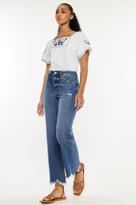 Kancan Full Size High Rise Slim Wide Leg Jeans - S. M. & Co.