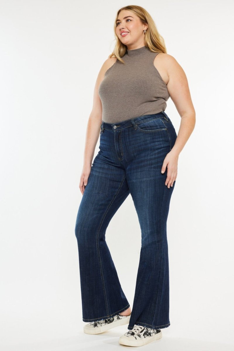 Kancan Full Size Mid Rise Flare Jeans - S. M. & Co.