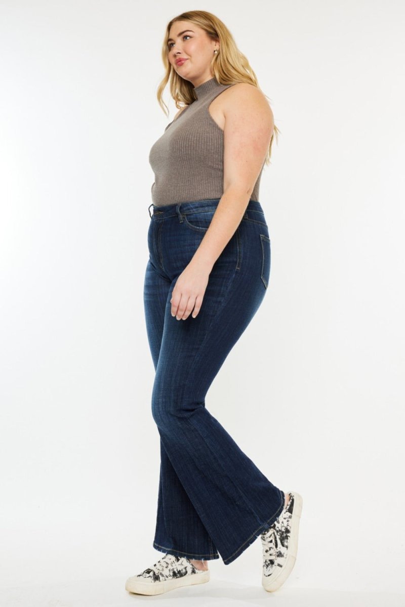 Kancan Full Size Mid Rise Flare Jeans - S. M. & Co.