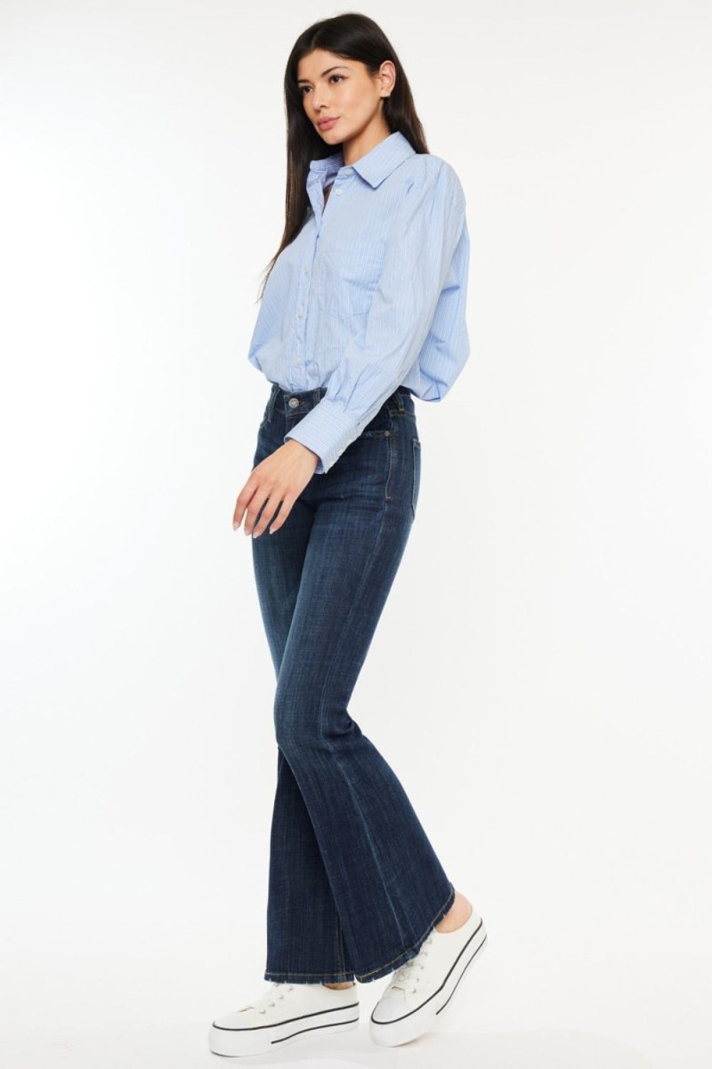 Kancan Full Size Mid Rise Flare Jeans - S. M. & Co.