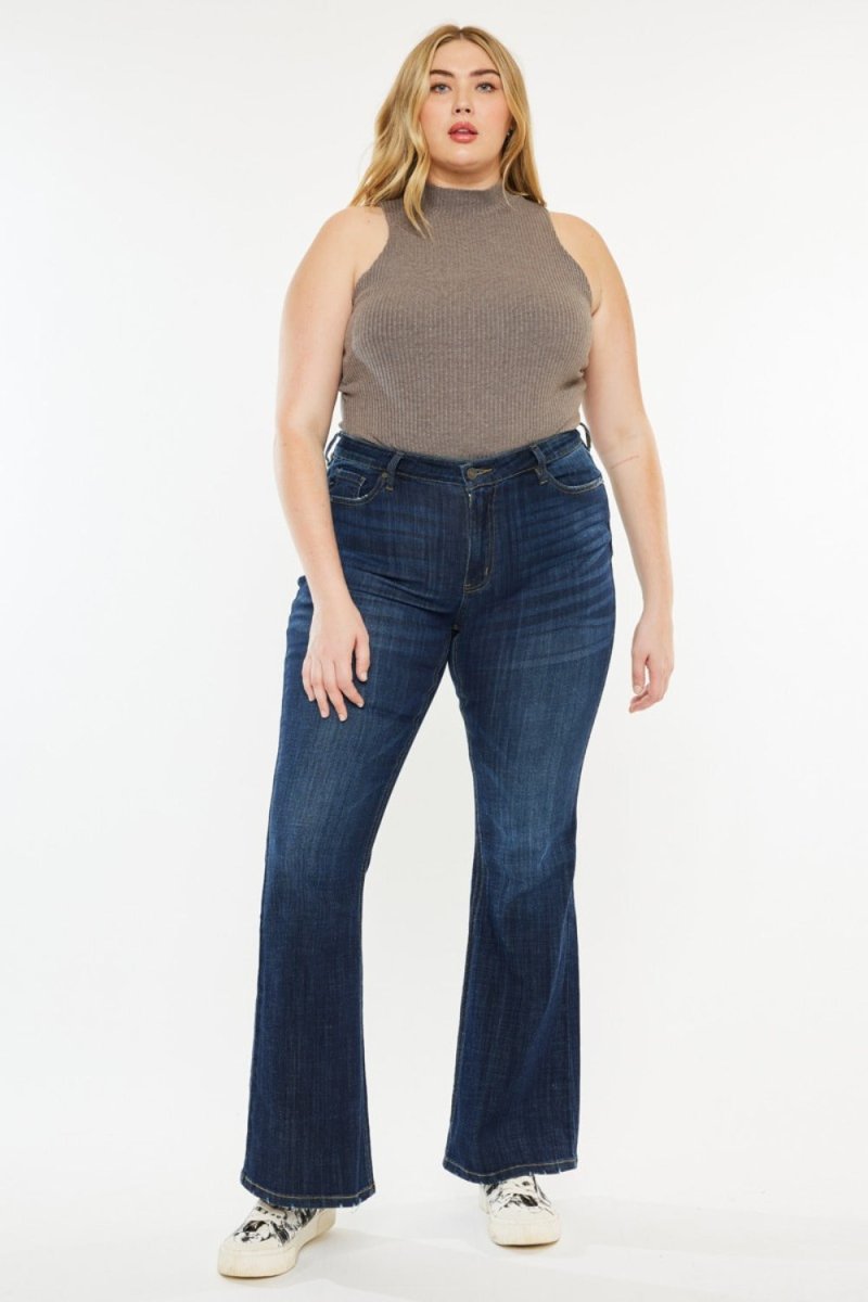 Kancan Full Size Mid Rise Flare Jeans - S. M. & Co.