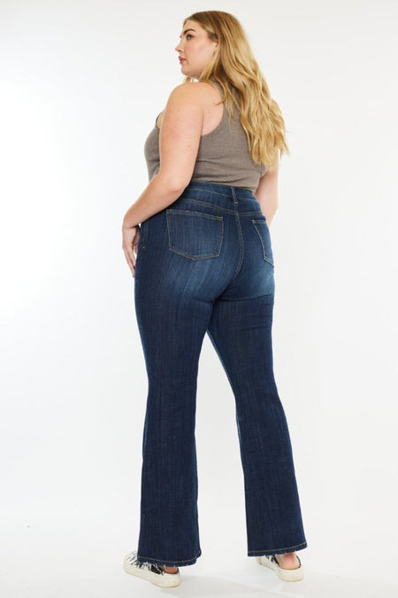 Kancan Full Size Mid Rise Flare Jeans - S. M. & Co.