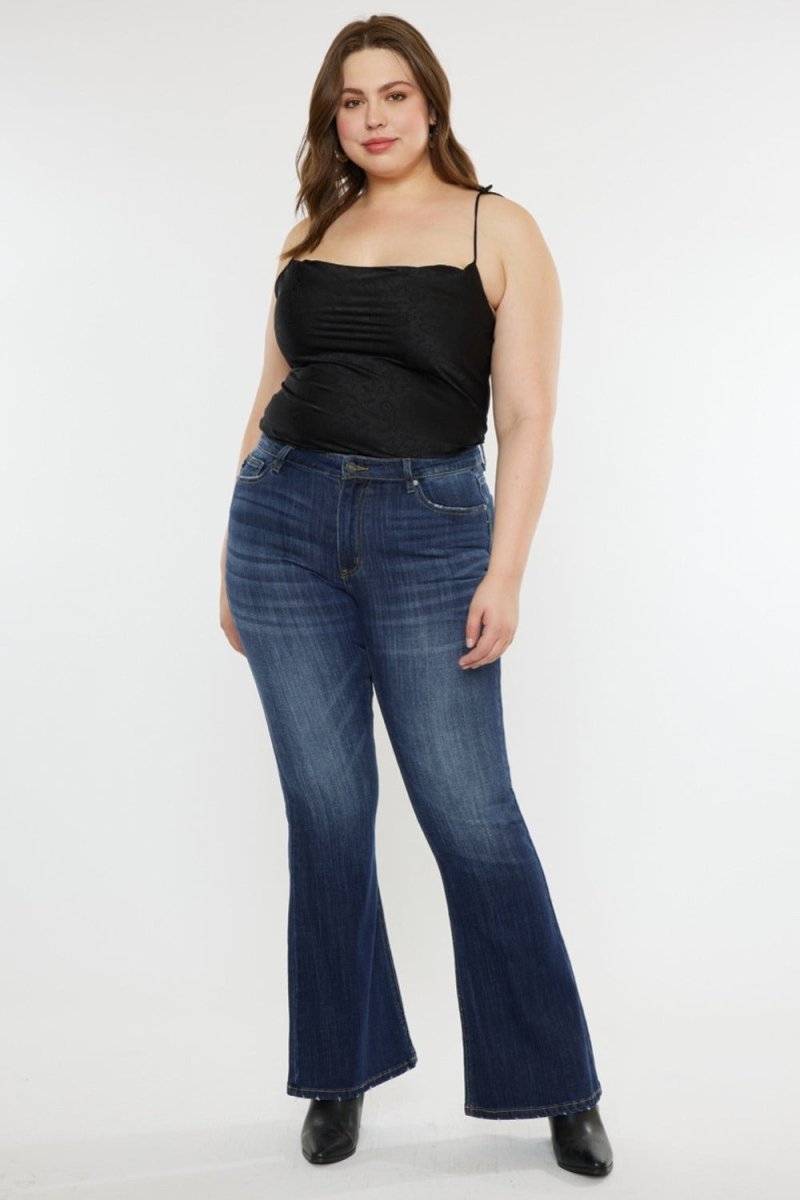 Kancan Full Size Mid Rise Slim Flare Jeans - S. M. & Co.