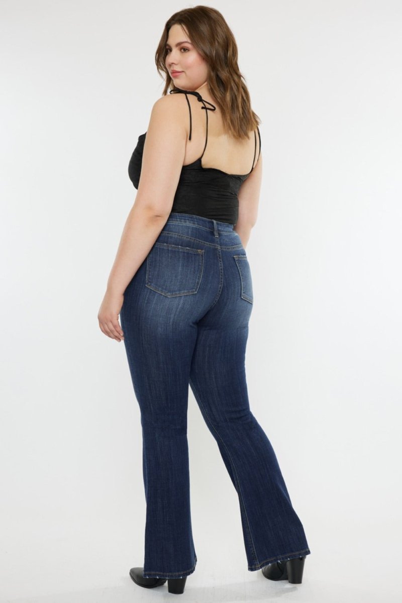 Kancan Full Size Mid Rise Slim Flare Jeans - S. M. & Co.