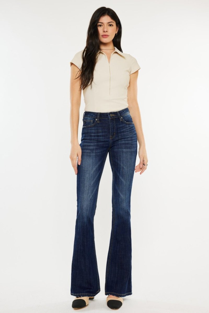 Kancan Full Size Mid Rise Slim Flare Jeans - S. M. & Co.