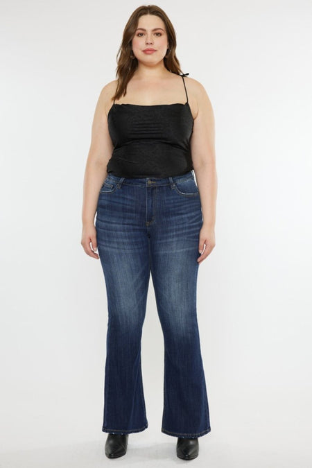 Kancan Full Size Mid Rise Slim Flare Jeans - S. M. & Co.