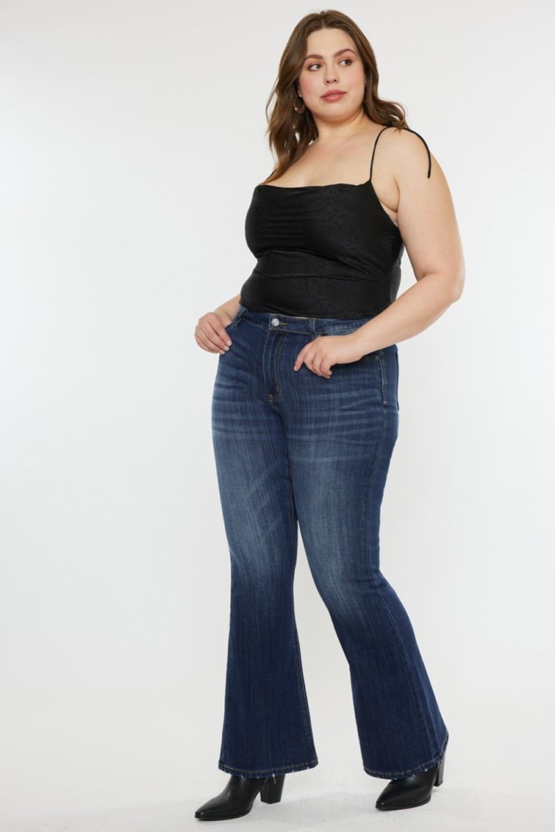 Kancan Full Size Mid Rise Slim Flare Jeans - S. M. & Co.