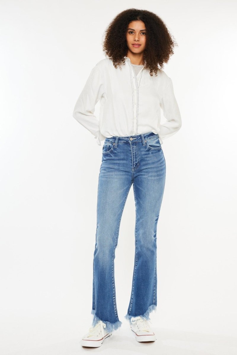 Kancan High Rise Frayed Hem Jeans - S. M. & Co.