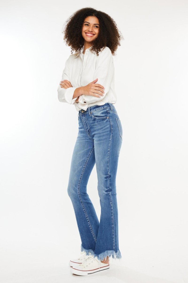 Kancan High Rise Frayed Hem Jeans - S. M. & Co.