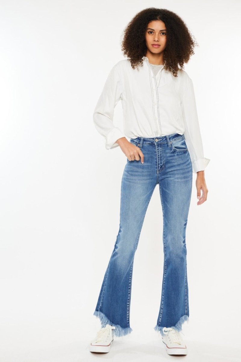 Kancan High Rise Frayed Hem Jeans - S. M. & Co.